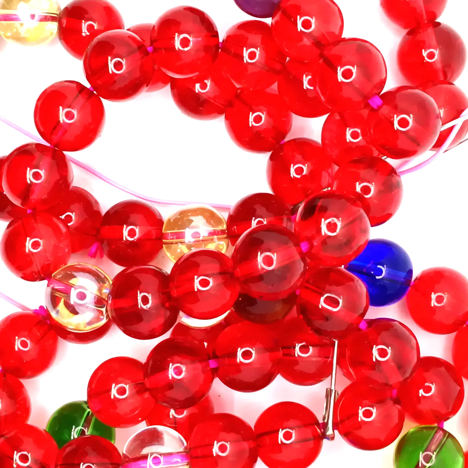 

large size bright red crystal beads 14mm bracelets men's hand chain decorations