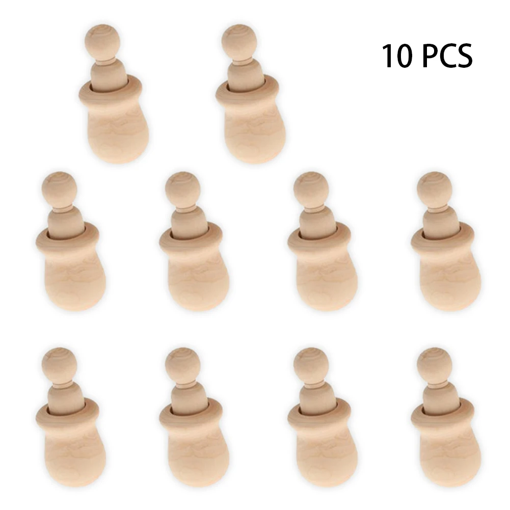 

10pcs Craft Wooden Doll Festival Party Kids Toys DIY Painting Home Decor Peg Desktop Gift Manual Wedding Lovely Nesting