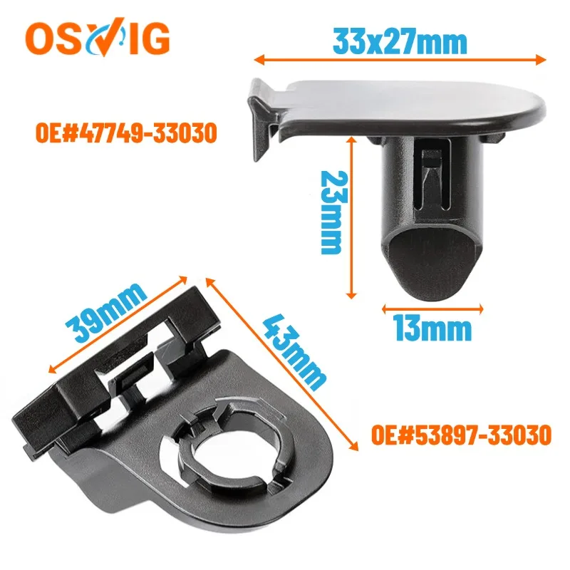 10 КОМПЛЕКТ OE # 53879-33030 47749-33030 Зажимы для подкрылок переднего ...
