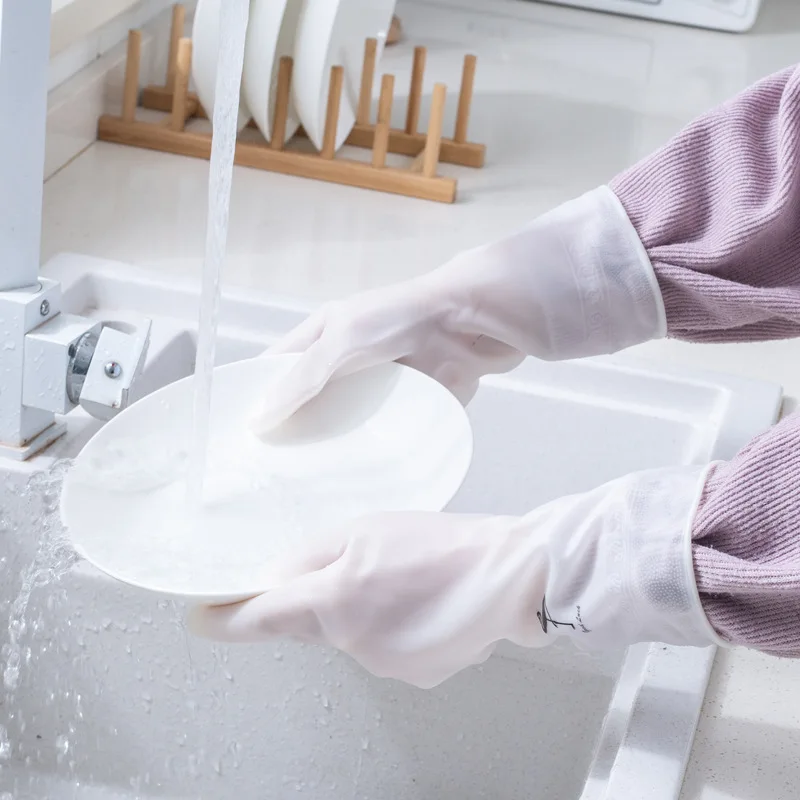 

Waterproof Household Gloves Dishwashing Work Gloves Dust Stop Cleaning Long Rubber Gloves Housework Kitchen Tools