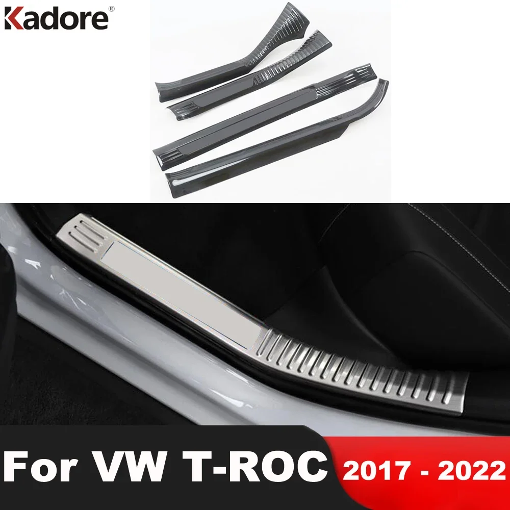 Накладка на порог двери для Volkswagen VW T-ROC TROC 2017-2021 2022 стальная защитная накладка