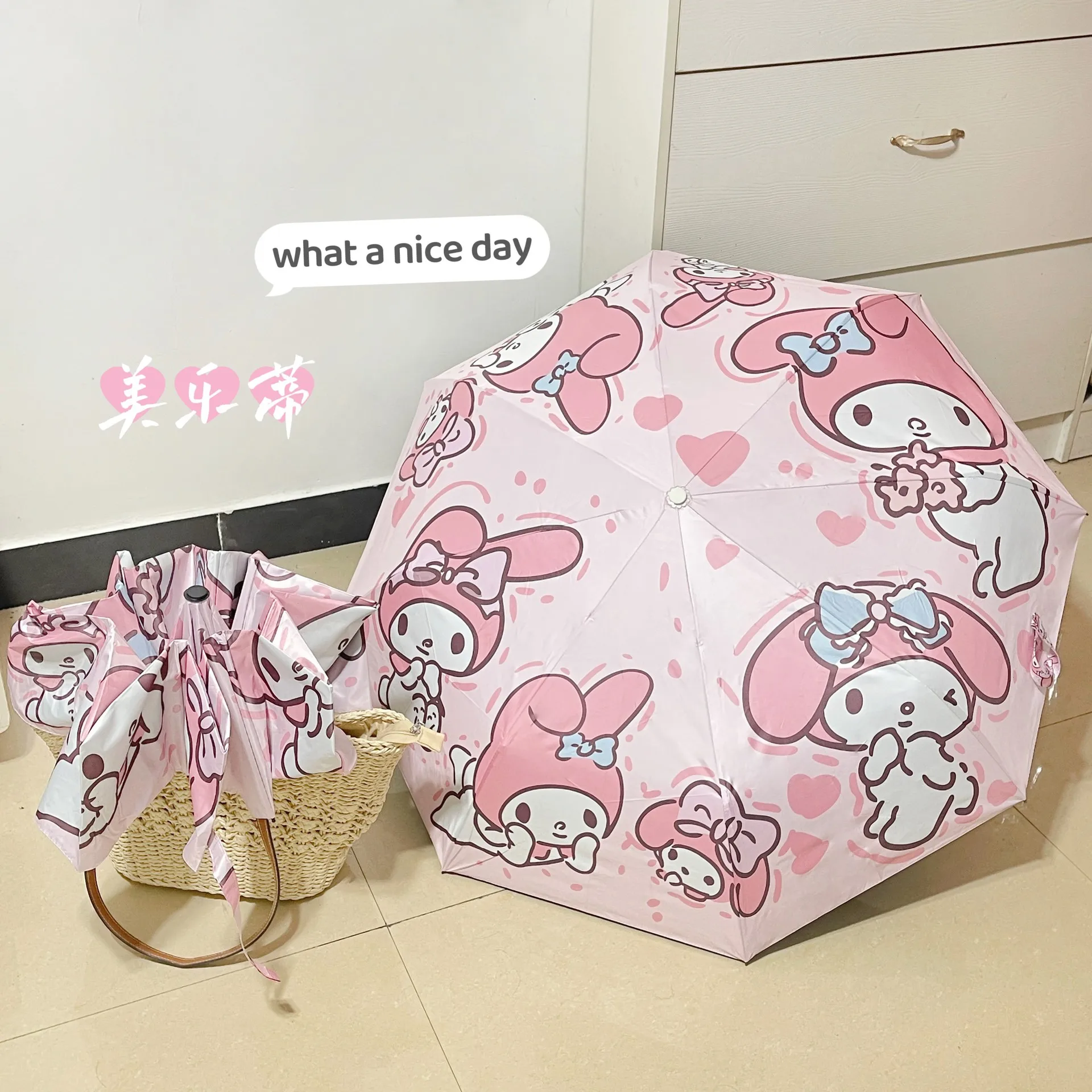 Зонт Автоматический складной с героями аниме Hello Kitty