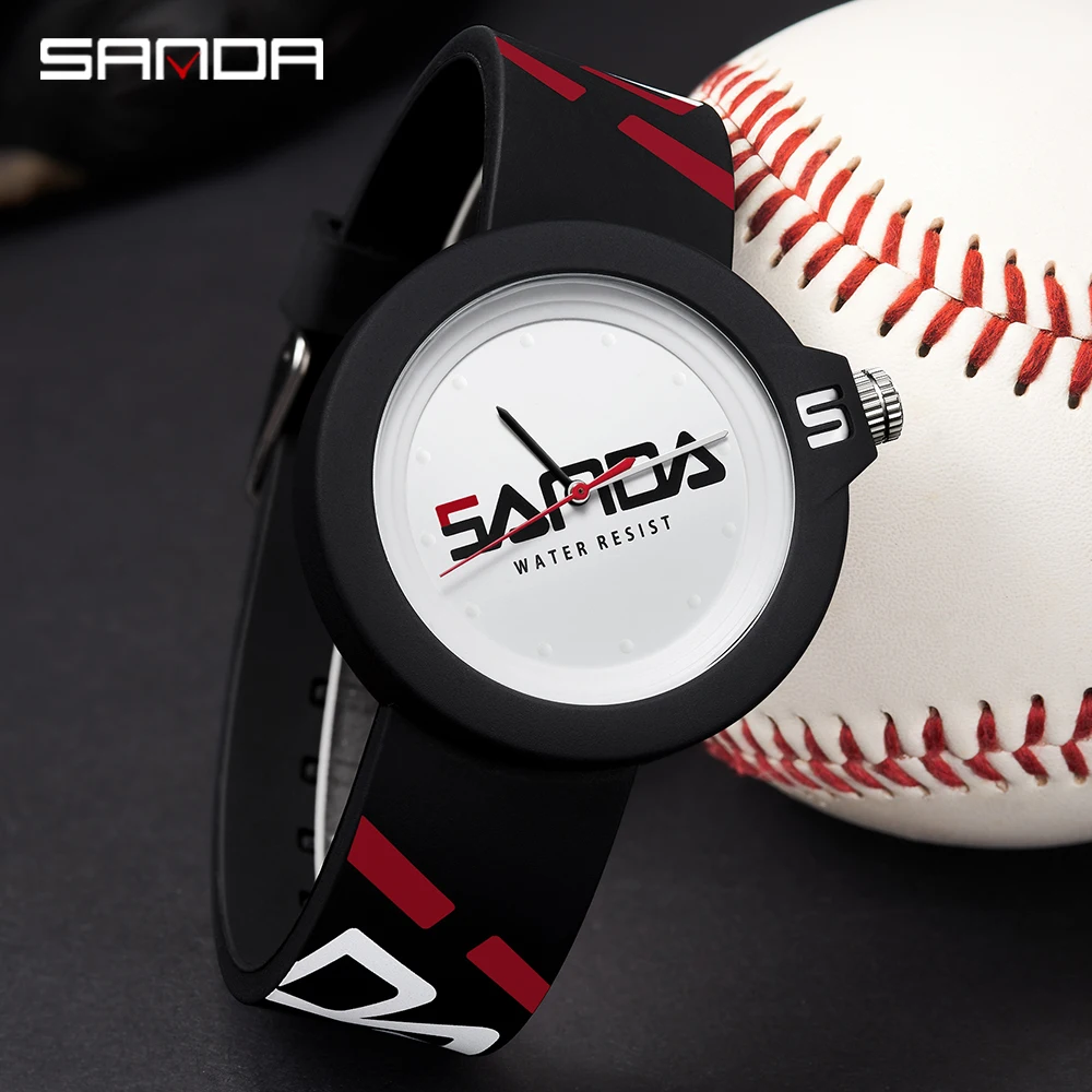 2023SANDA New Men's Ladies Unisex Watch 50M Waterproof Silicone Strap Casual Fashion Quartz Watch Sports Watch Mens Womenes 3201