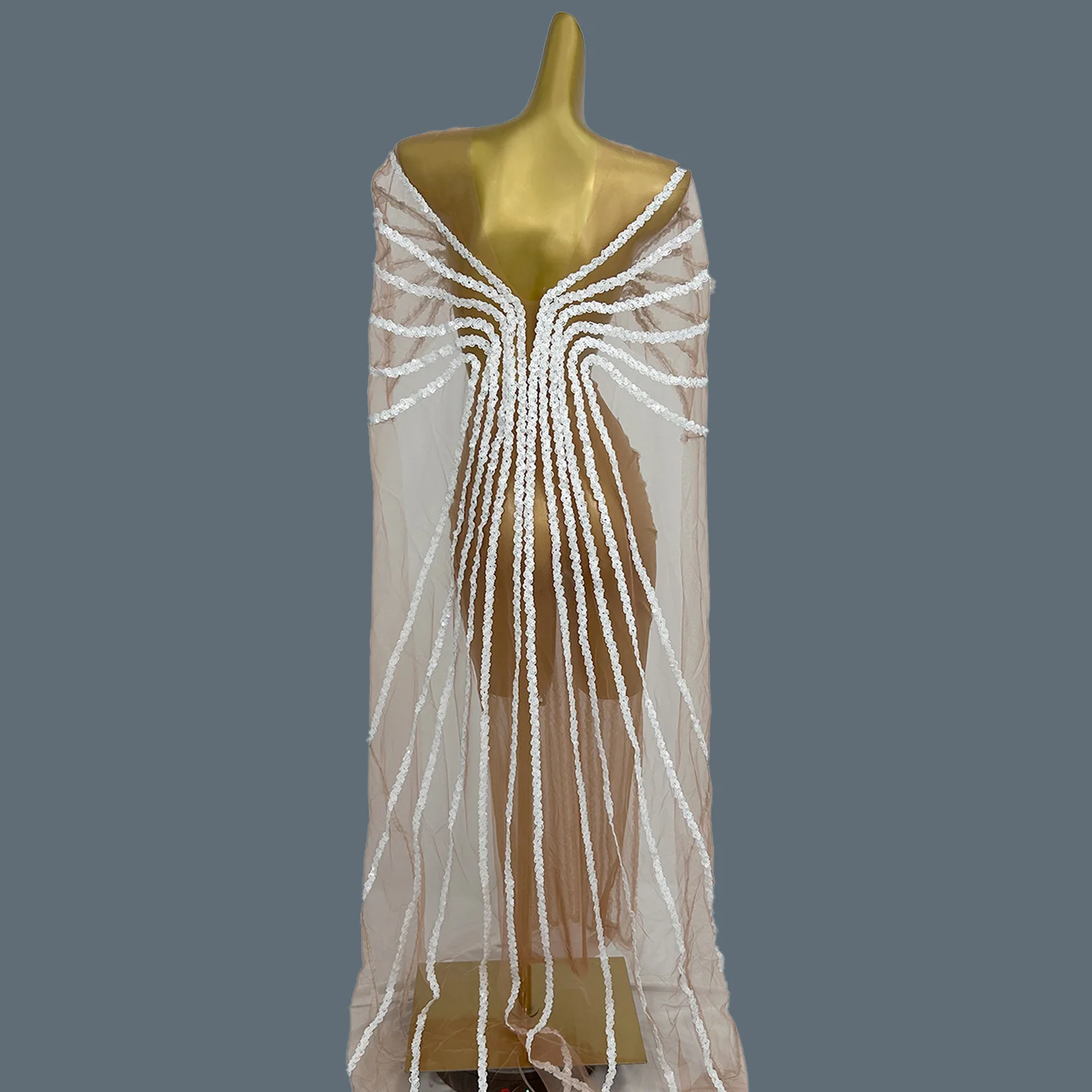 Новое белое прозрачное сетчатое длинное платье с блестками для женщин клубное