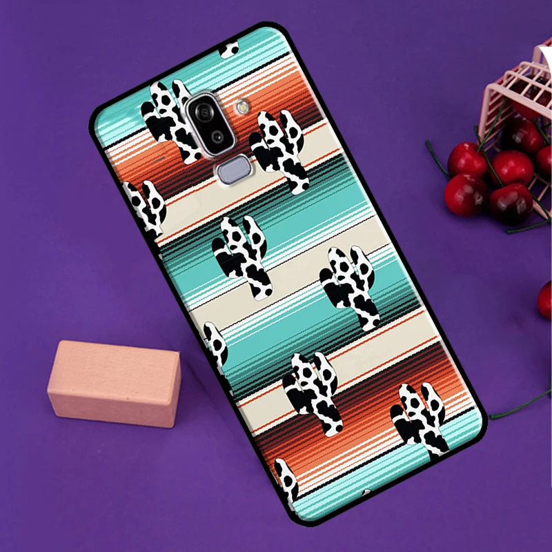 Богемный чехол с растительным листом коровой КАКТУСОМ для Samsung Galaxy A7 A9 J8 2018 A6 A8 J6 J4