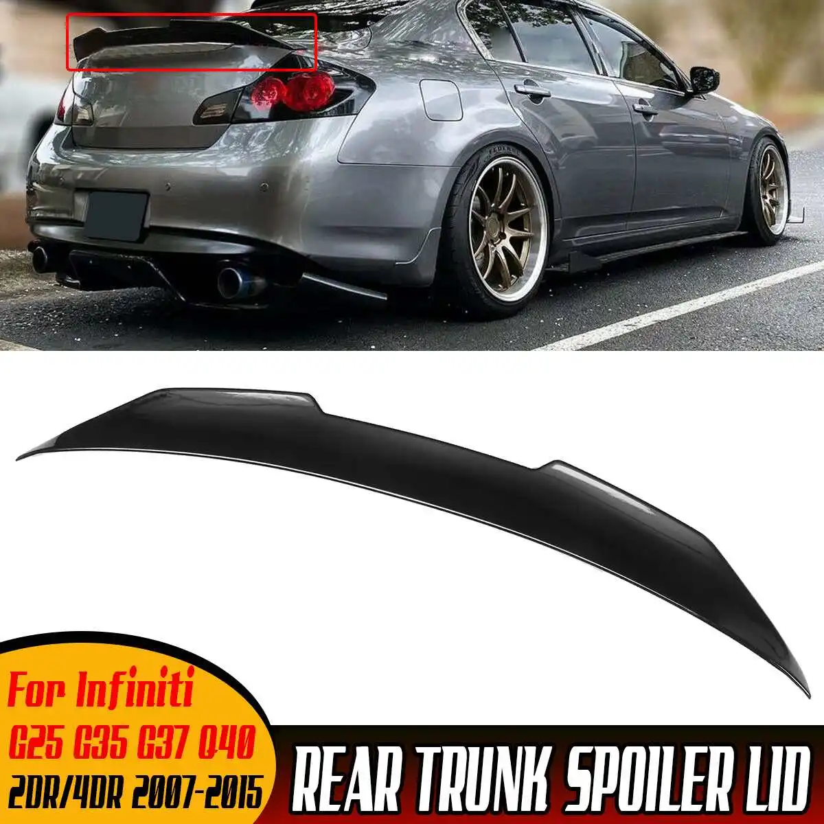 PSM Style Car Rear Trunk Spoiler Wing Lip Boot Wing Lip For Infiniti G25 G35 G37 Q40 2007-2015 2DR/4DR Q40 Rear Wing Spoiler Lip