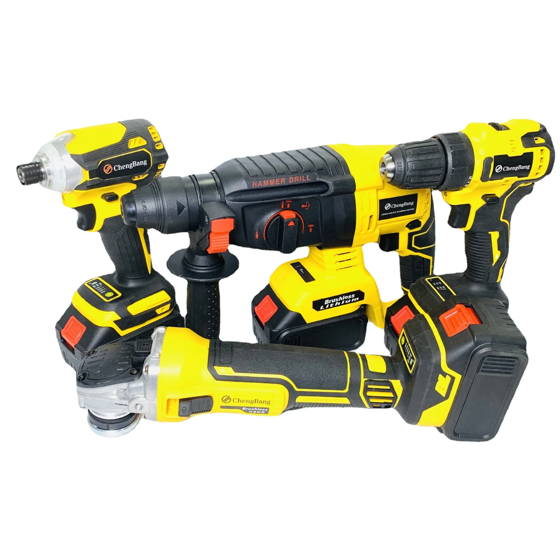 

Brushless lithium battery tool 4Set MTG125B cordless drill angle grinder Impact screwdriver Electric Hammer