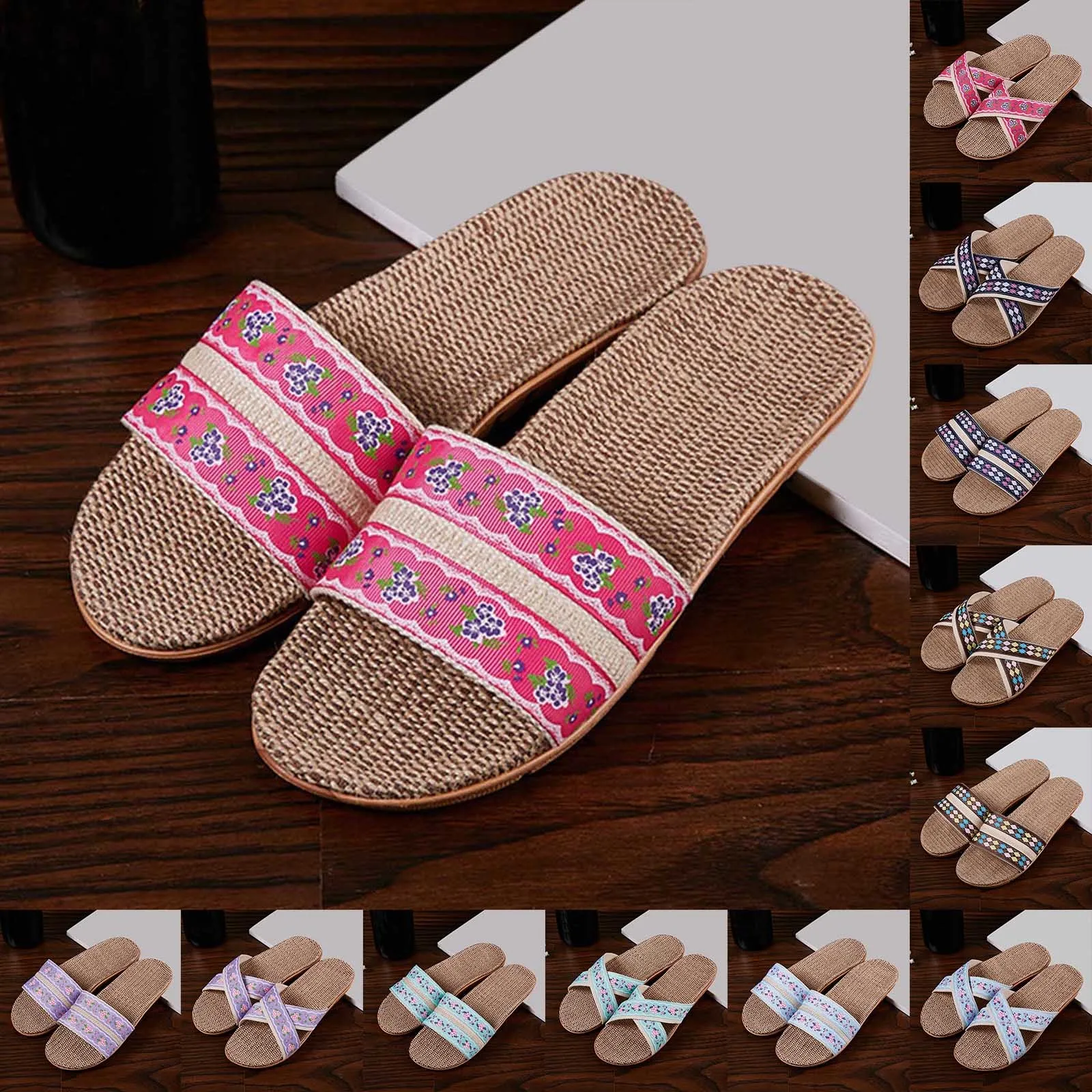 

Slippers For Fashion Ladies 2023 Women Breathable Bohemia Beach Slip On Shoes Casual Sandals Indoor Anti- Slip Slipper Women