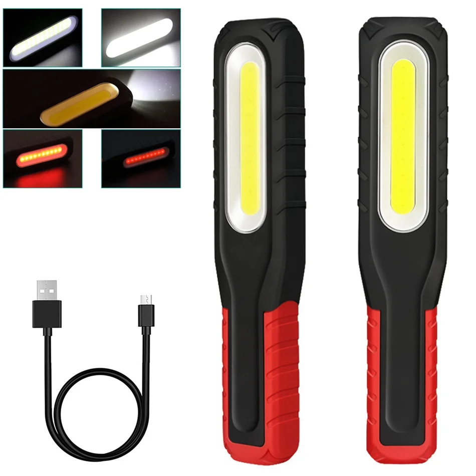 

10W COB LED Work Light Magnetic Hook Flashlight USB Rechargeable Torch Portable Lantern Inspection Light Camping Car Repair Lamp