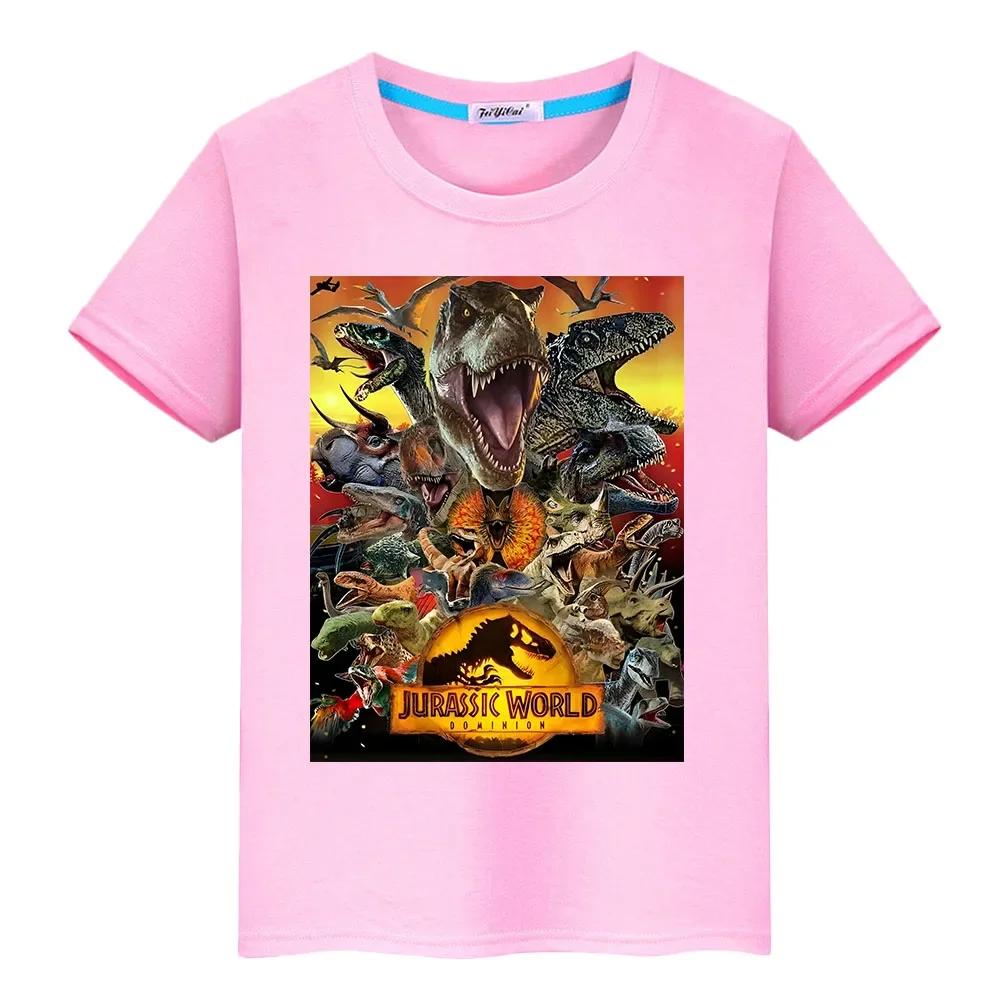 Детская футболка с принтом динозавра повседневный летний хлопковый топ для