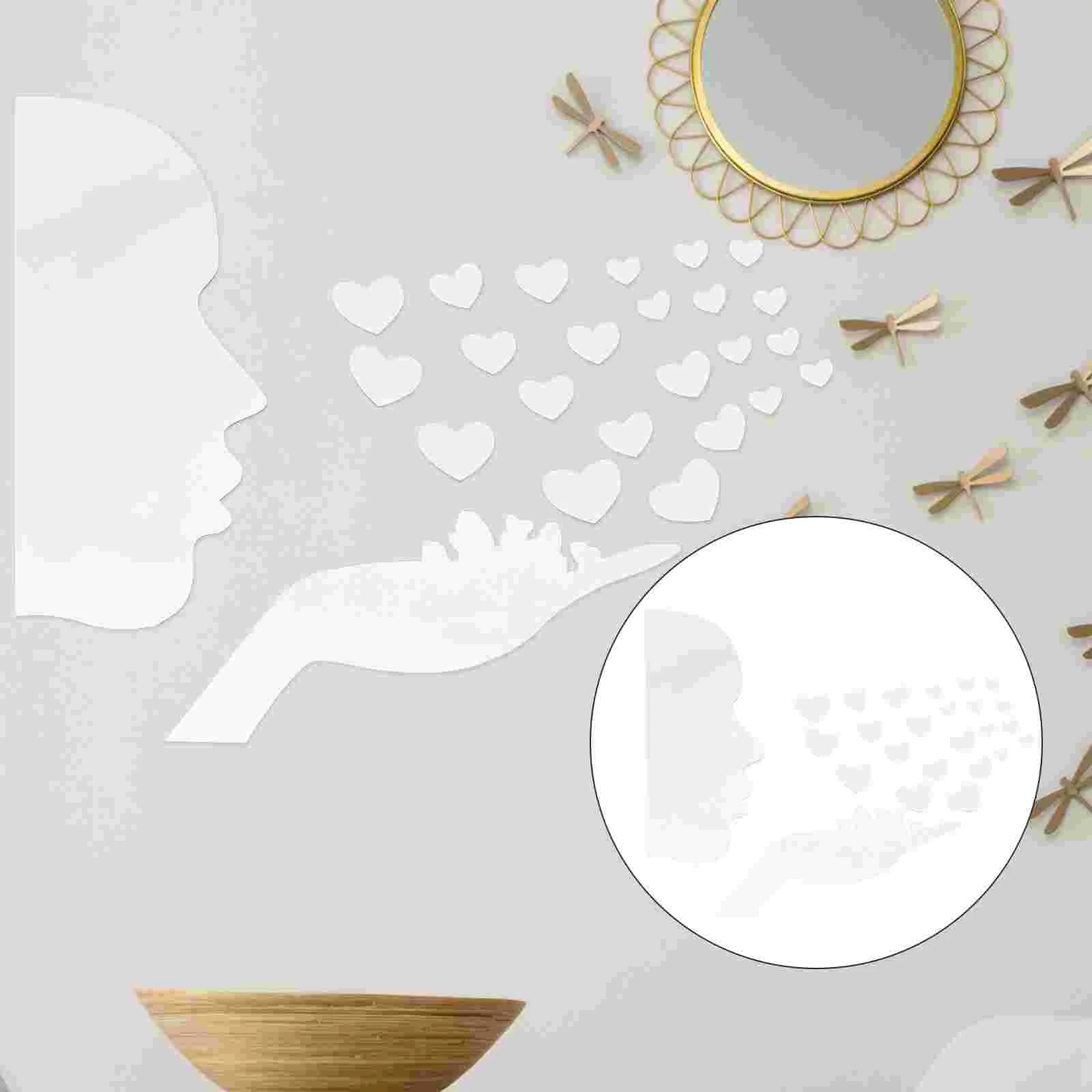 

2 Sets Acrylic Wall Sticker Self-adhesive Useful Chic Mirror Wall Decal Modern Decoration Wall Decal Home decor