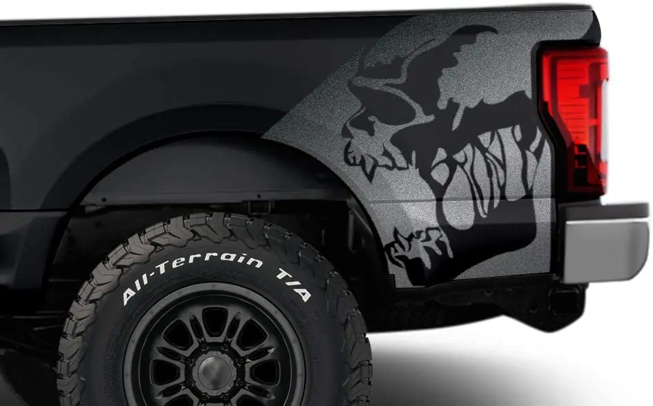 

Фабричное ремесло крик задний четверть Графический комплект 3 м виниловая наклейка оболочка Совместимость с Ford F-250 2017-2019-Серебристый