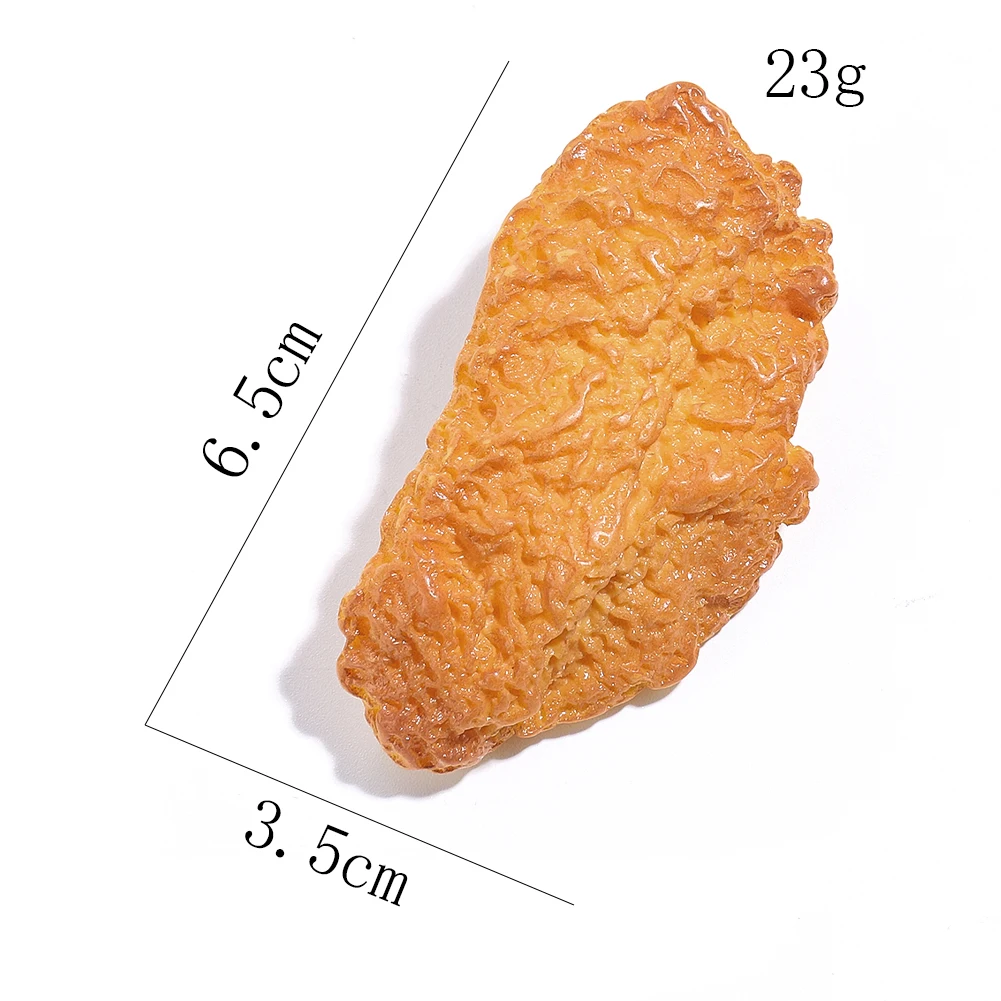 Эмуляция Забавный куриный Nugget крылья жареная курица ПВХ Резина шпилька для волос