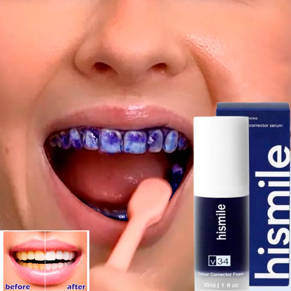 

Sdotter Hismile Tooth Cleansing Purple Corrector Teeth Toothpaste Effective Whitening Teeth Mousse Oral Cleaning Whitening Tooth