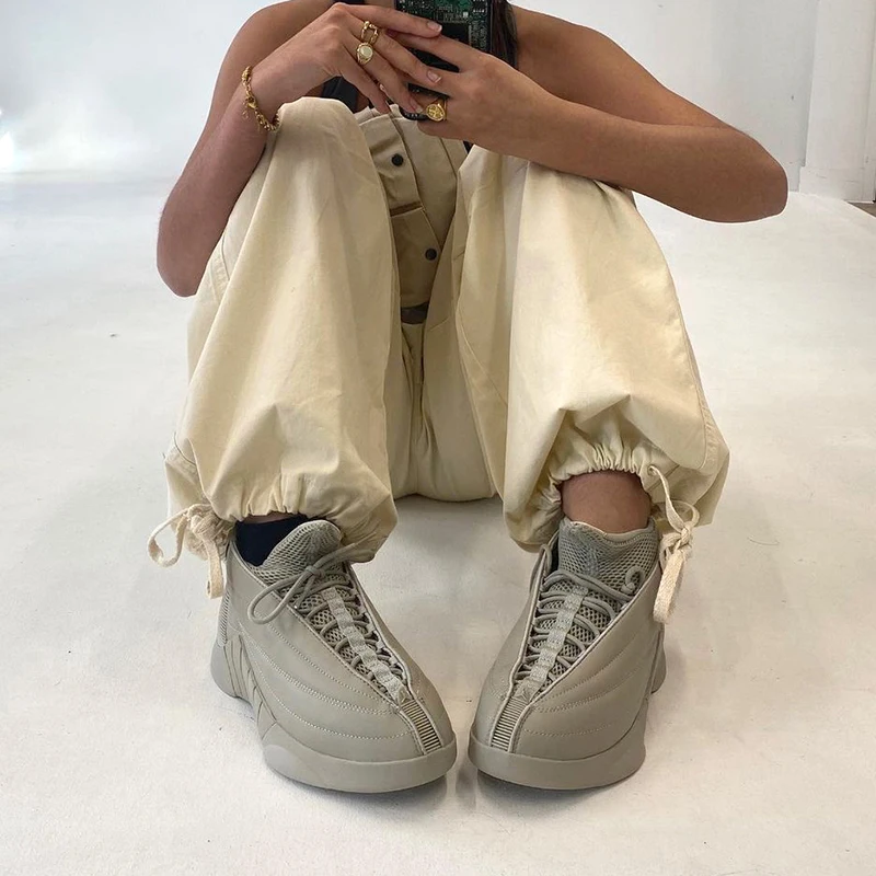 

Y2K Wide Leg Cargo Pants Women Drawstring Baggy Low Waist Fashion Hippie Trousers Pocket Casual Street Vintage Brown