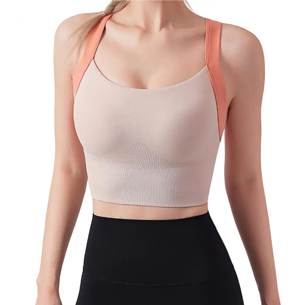 

Women Sports Bra Tight Lady Vest Scoop Neck Four-lined Buckle Women Brassieres