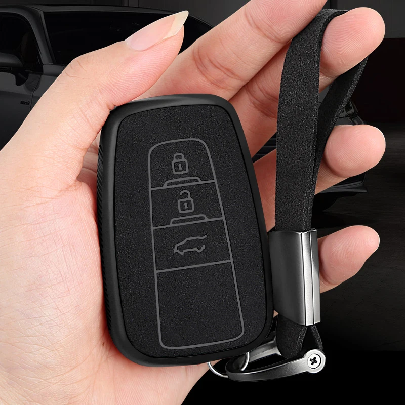 

Plastic+Leather Car Key Cover Case For Toyota CHR C-HR Camry Corolla RAV4 Prius Prado 150 Avalon 2017 2018 2019 2020 Accessories
