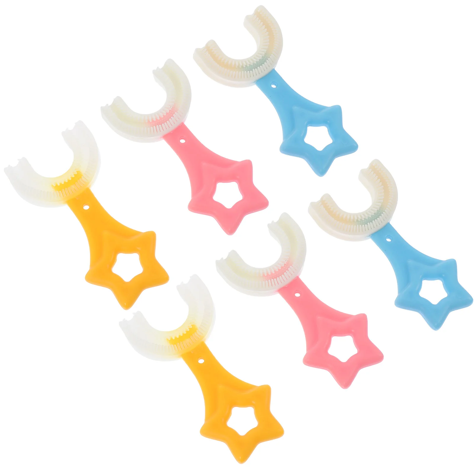

6Pcs U-Shape Kids Toothbrushes Toddler Manual Tooth Brushes (Assorted Color)