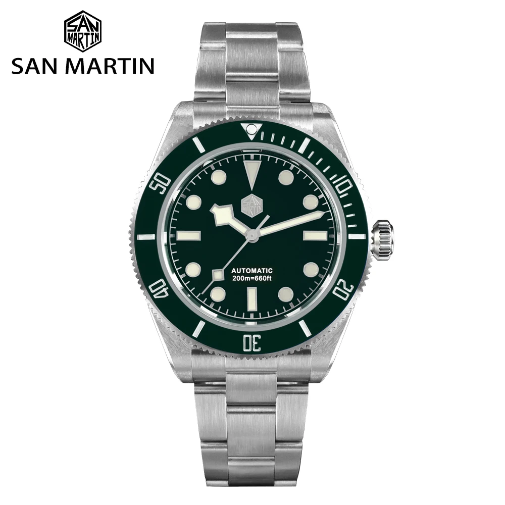 Купить San Martin новые BB58 винтажные дайвер 40 мм Топ бренд классические роскошные мужские часы автоматические механические сапфировые 20 бар PT5000 SW200