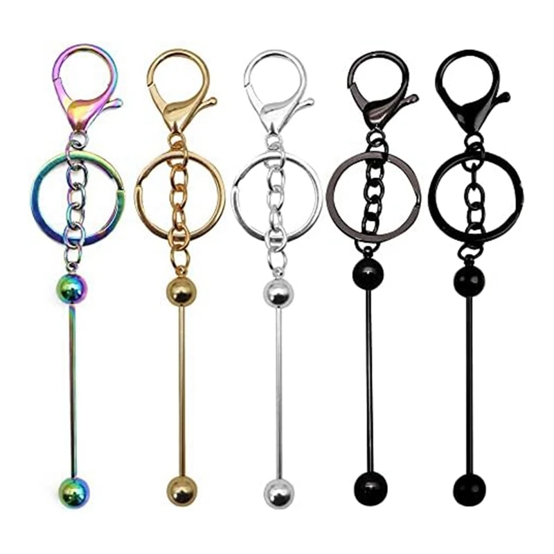 

5 PCS Bar Blank Keychain Lobster Claw Clasp Keychain For DIY Jewelry Crafts Backpack Decor