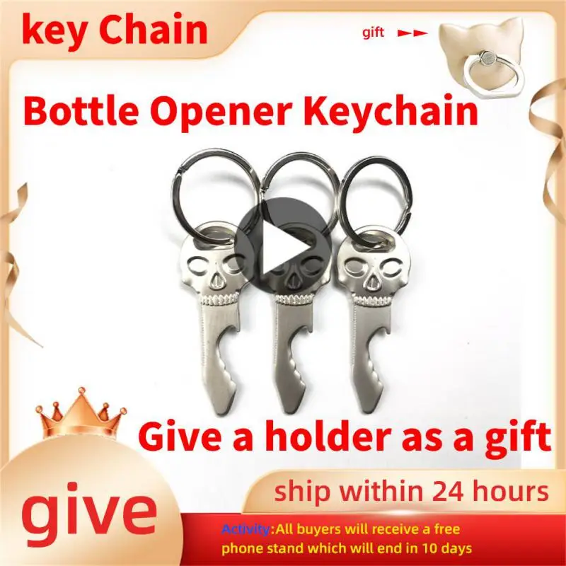 

New Creative Stainless Steel Skull Shape Beer Bottle Opener Bar Party Open Wine Tools Men Corkscrew Keychain Accessories Gifts