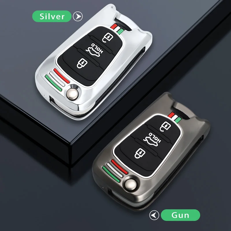 

Zinc Alloy&Silicone Car Key Cover Case Holder Fob For Hyundai I20 I30 Ix20 Ix25 Ix35 Solaris Elantra Accent Interior Accessories