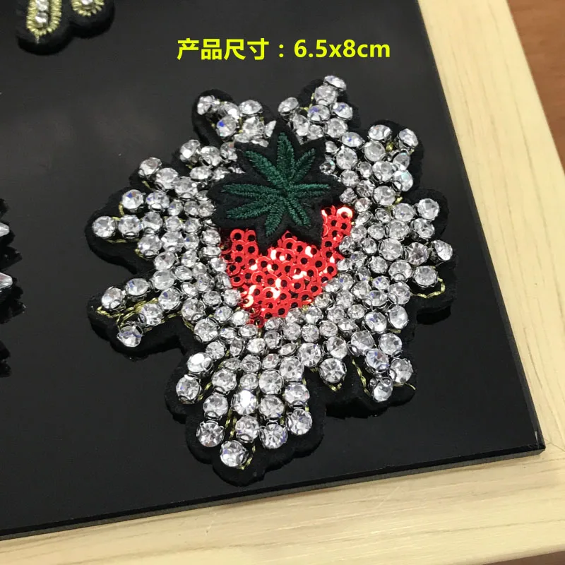 Винтажные вышитые бисером нашивки для одежды сделай сам Стразы нашивка с