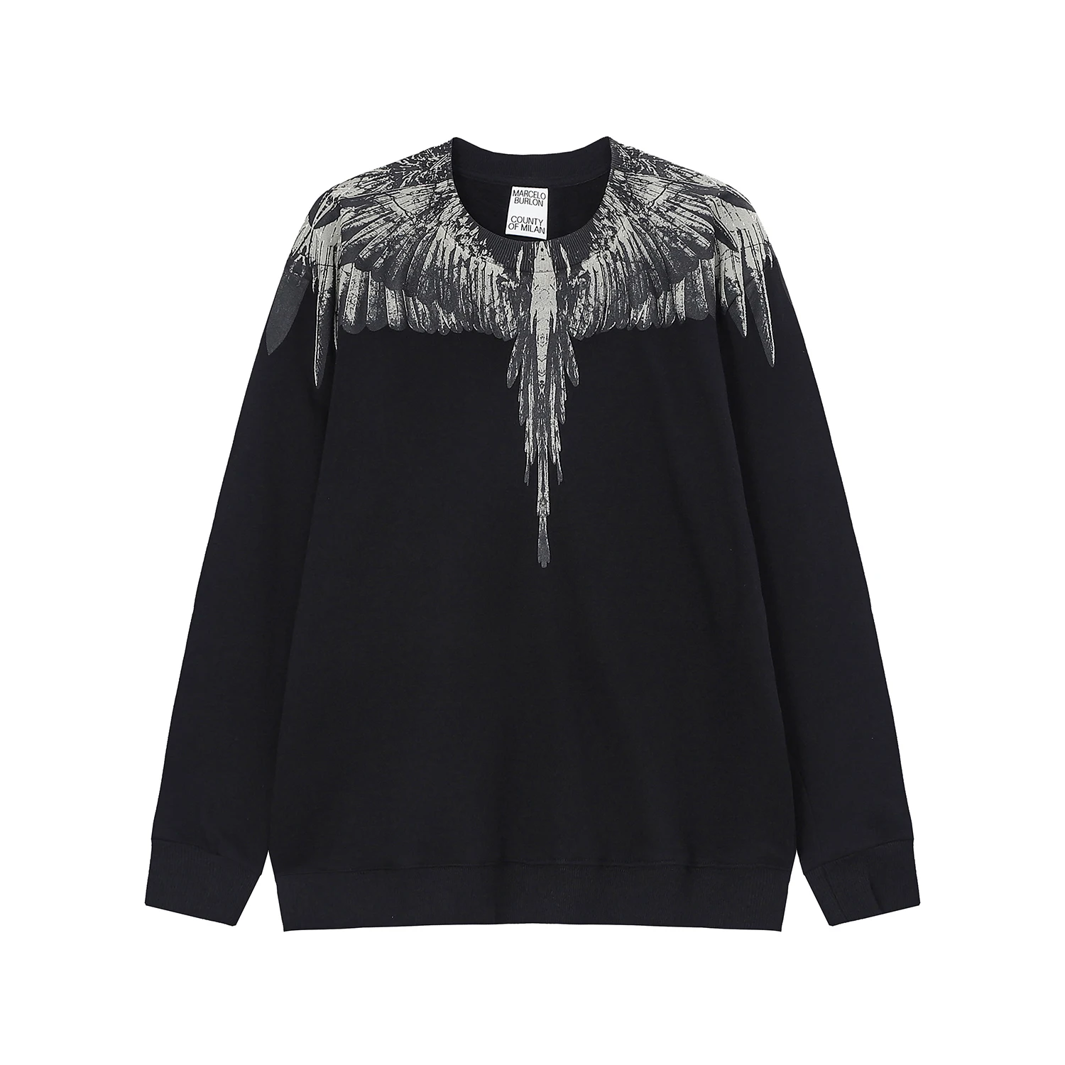 

2023 New MB wings black wood feather pullover hoodie men and women the same