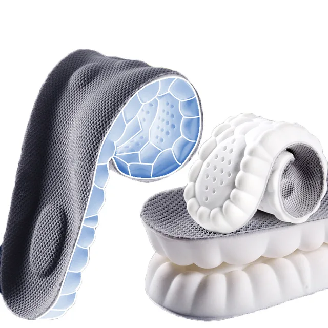 4D Running Insole Super Soft Sports Shoes Insoles for Feet Shock Absorption Baskets Shoe Sole Arch Support Orthopedic Inserts 6