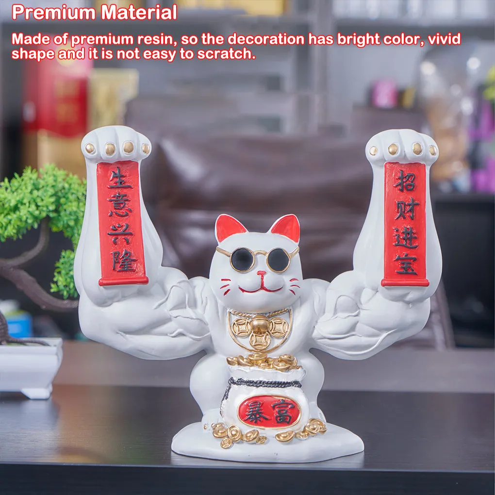 

Fortune Cat Artificial Chinese Characters Decoration Lucky Creatively Lifelike Traditional Ornament Handcrafts