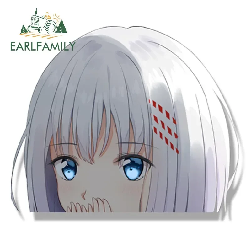 

EARLFAMILY Tobiichi оригами фанат Автомобильная наклейка большой головы аниме эскиз Waifu наклейки JDM мультфильм Пекер девушка наклейки