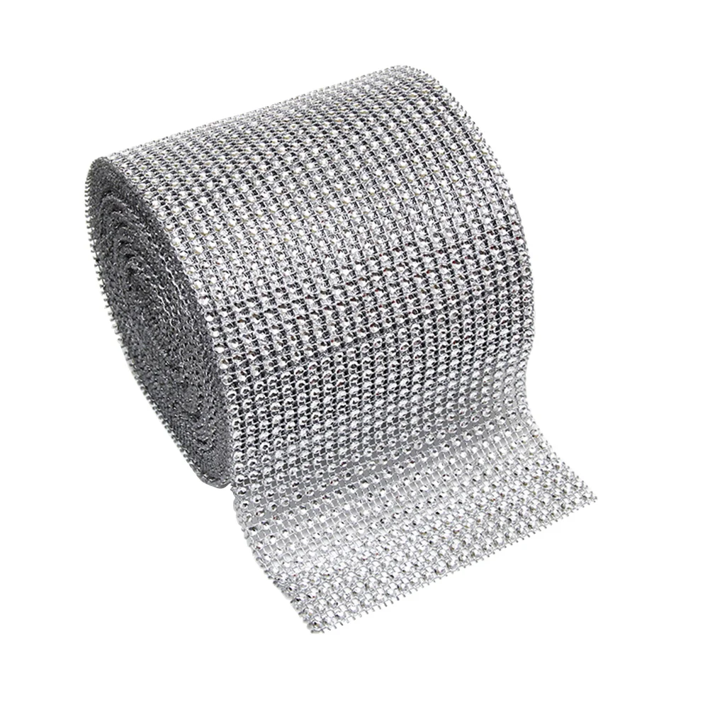 

Rhinestone Ribbon Mesh Self Adhesive Roll Crystal Stickers Diamond Wedding Cake Decoration