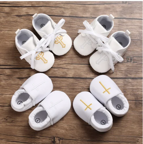 

White Fashion Baby Shoes Casual Shoes for Boys and Girls Soft Bottom Baptism Shoes Sneakers for Freshmen Comfort First WalkShoes