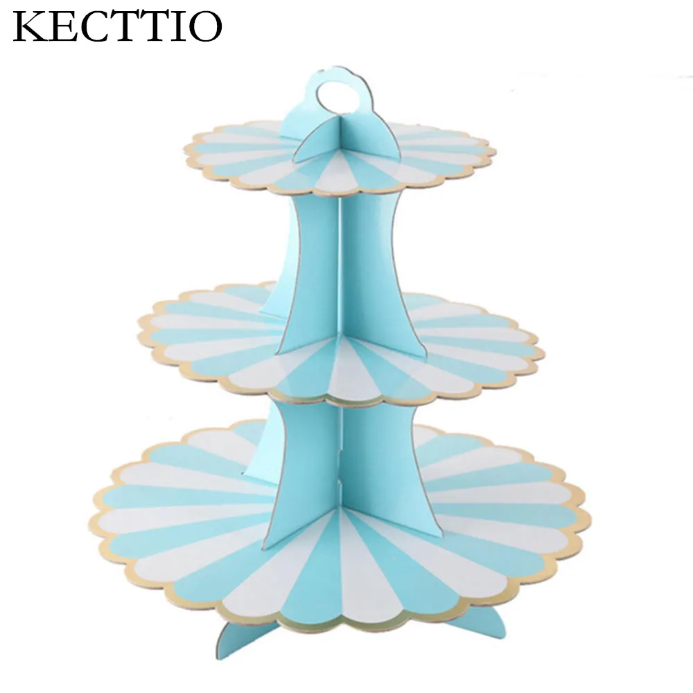 

3-Layer Round Cardboard Cupcake Stand DIY Paper Craft Dessert Display for 24 Cupcakes for Wedding Birthday Party Cake Tools
