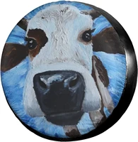 watercolor funny cow spare tire cover polyester sunscreen waterproof wheel covers for jeep trailer rv suv truck many vehicles