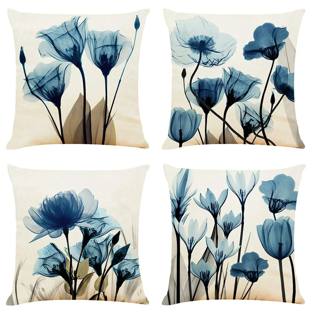 

Floral Pillow Covers 18X18 Set of 4 Farmhouse Pillow Covers Throw Pillow Case Outdoor Pillow Case for Couch