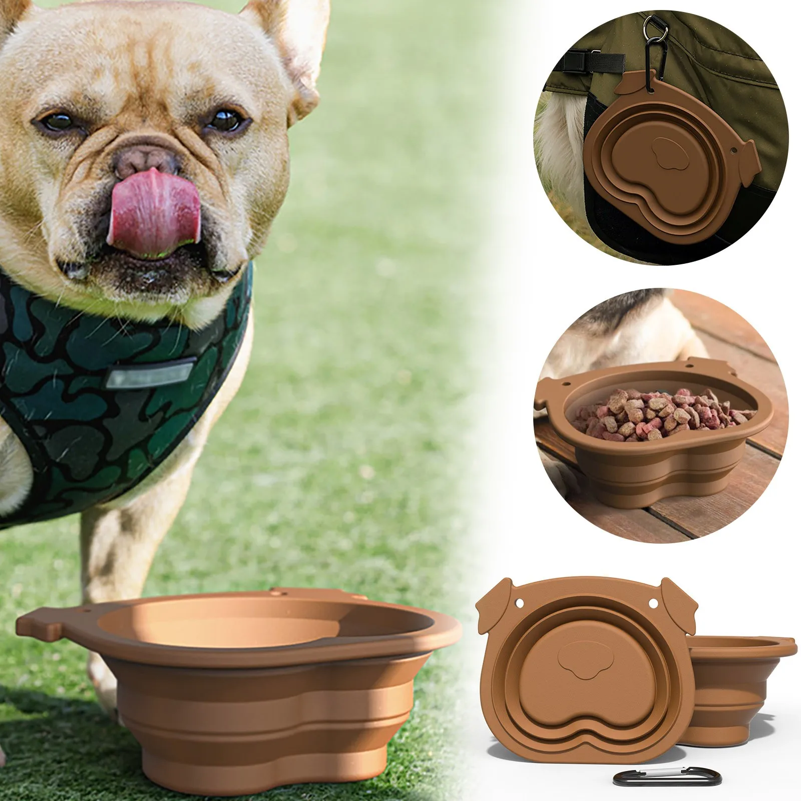 

Collapsible Dog Pet Folding Silicone Bowl Cat Dog Food Water Feeder Travel Portable Feeding Bowls Puppy Doggy Food Container
