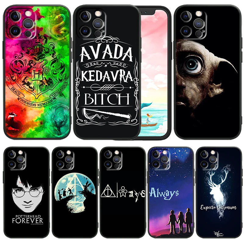 

Cartoon Potters Cool Harries Phone Case For iPhone 14 13 12 Mini 11 XS Pro Max X XR 8 7 6 Plus 5 SE 2020 Black Funda TPU Cover
