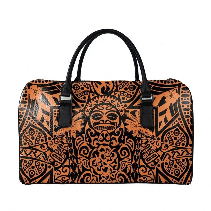 The Gym Bags Trend Portable Travelling Bags Luggage Polynesian Promotional Oversized Printed Customized Cheap Pu Leather