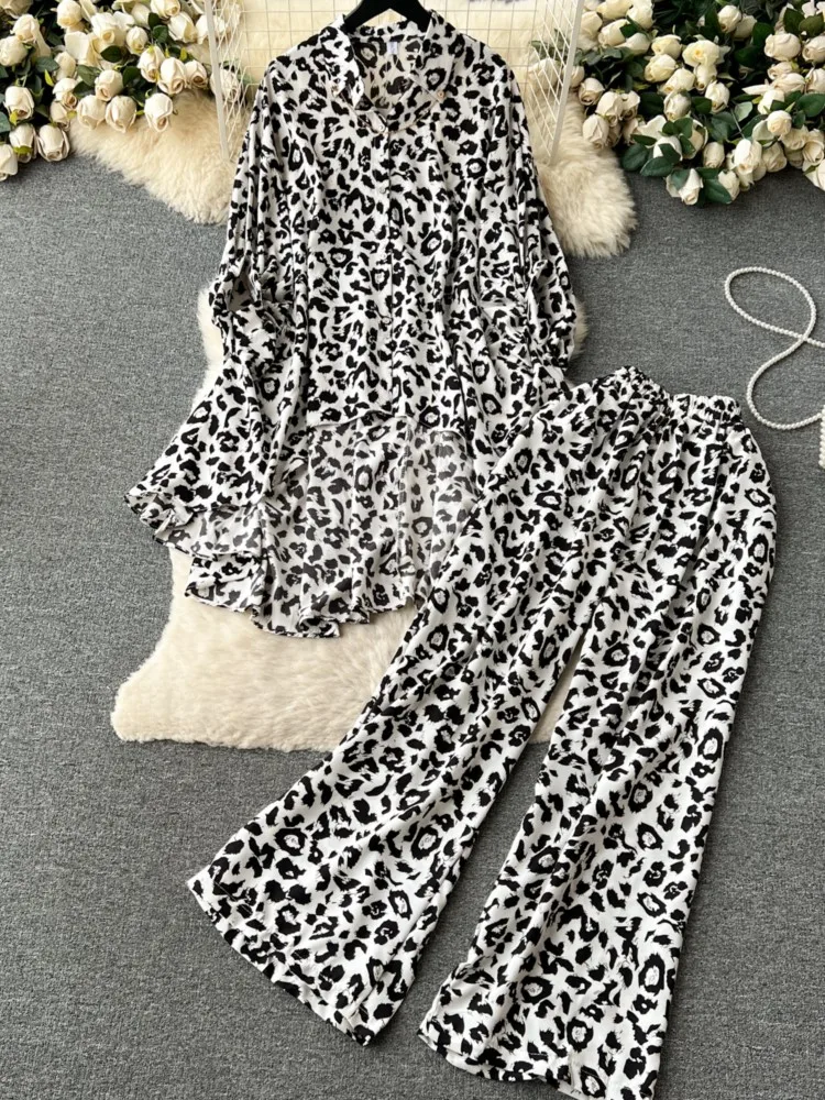 Винтажный элегантный женский комплект из 2 предметов нестандартная рубашка с