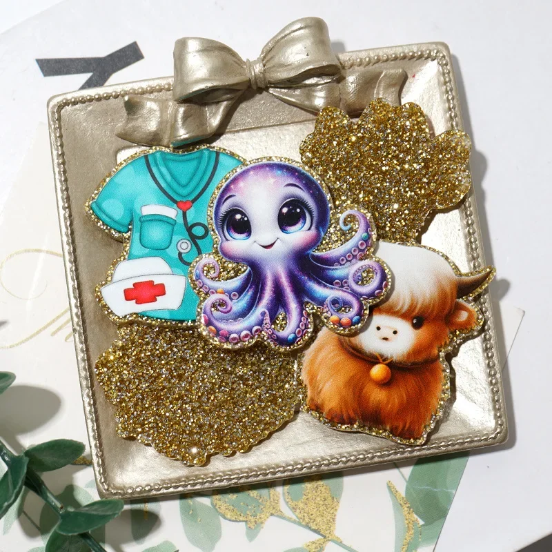 10 шт. блестящий акриловый шарм на День Благодарения плоская задняя часть