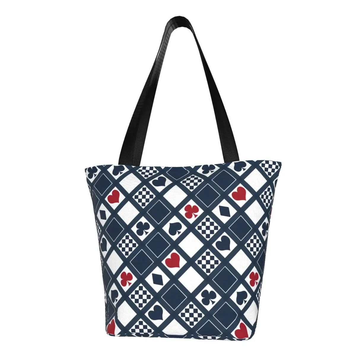 

Playing Cards Shopper Bag Hearts Crosses Clubs Graphic Shopping Bags Women Kawaii Tote Bag Cloth Office Female Handbags