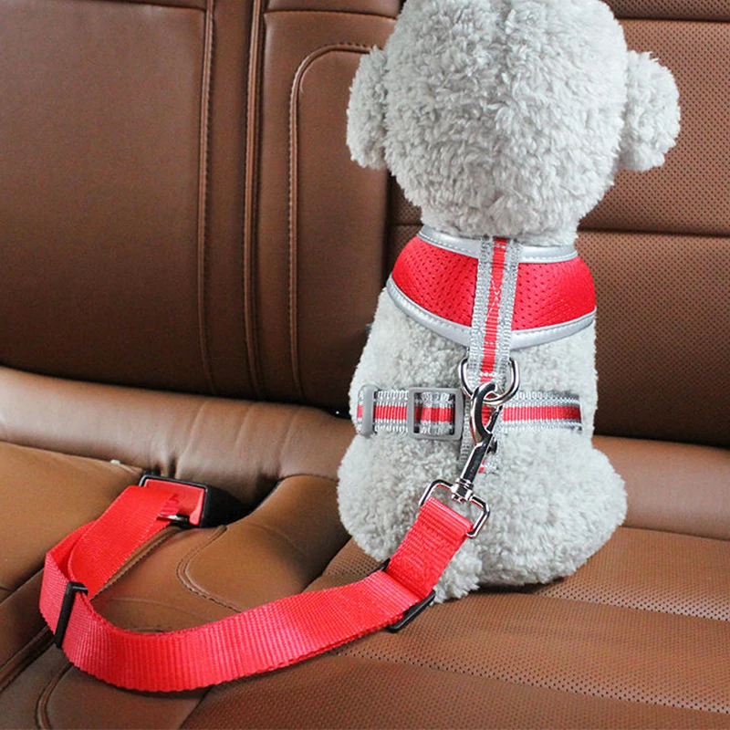 

Pet Dog Cat Car Seat Belt Car Adjustable Safety Belt Retractable Pet Harness Safe Lever Traction Collar Car Accessories Interior