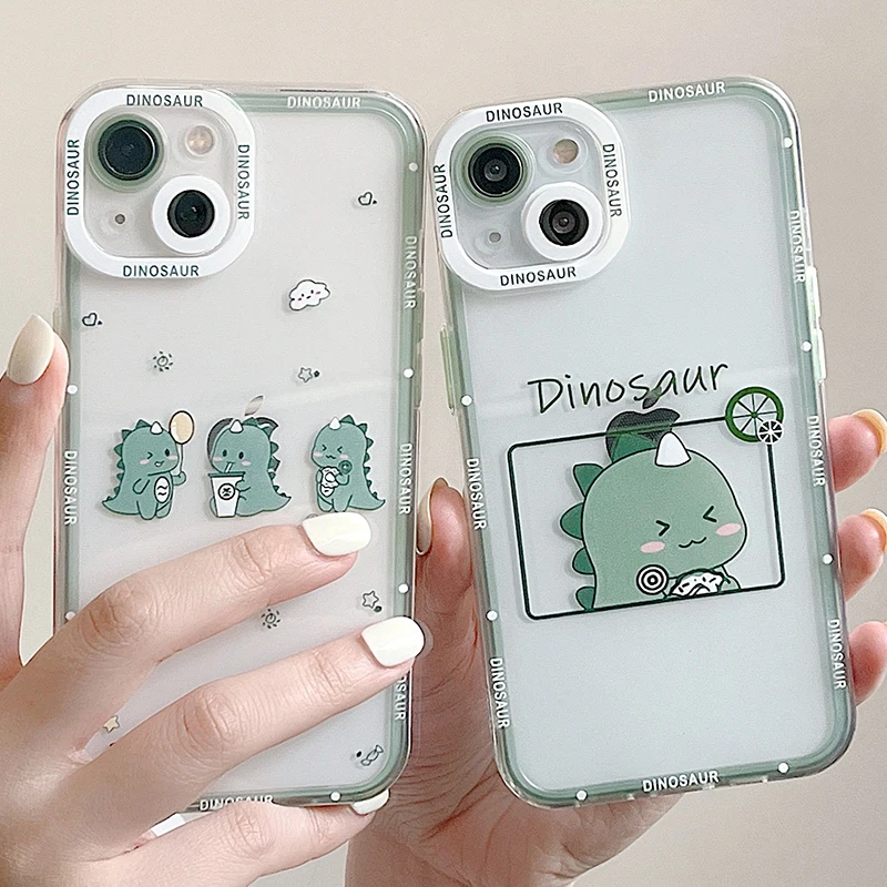 

Funny Dinosaur Phone Case For iPhone 11 Case iPhone 12 13 14 Pro Max XR XS Max X SE 2022 2020 7 8 14 Plus 12 13 Mini Clear Cover