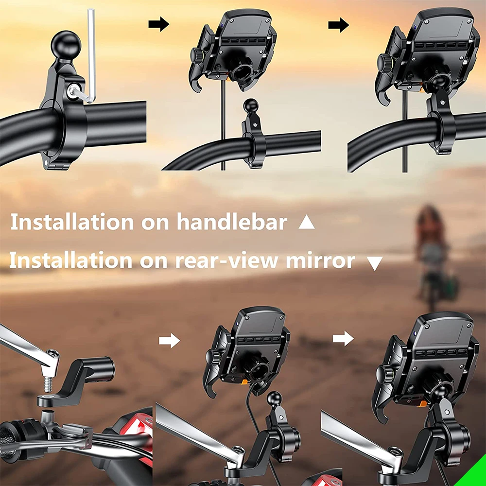 wireless charger for motorcycle smartphone mobile phone holder moto motor motorbike handlebar mount stand free global shipping