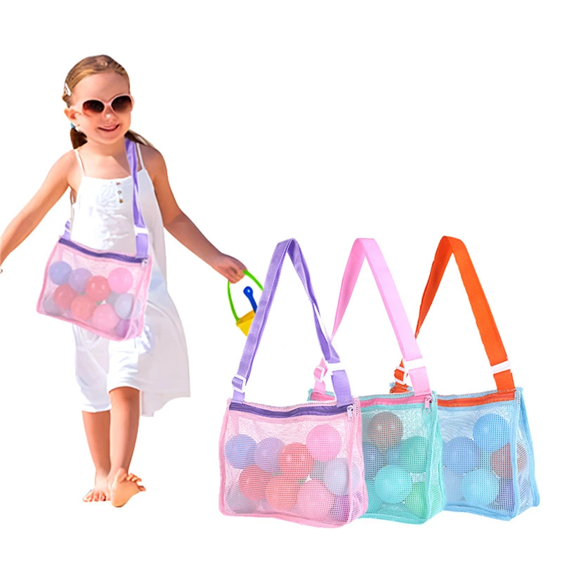 

Beach Toy Mesh Bag Kids Shell Storage Bag Beach Toy Seashell Bag Mesh Pool Bag Sand Toys Swimming Accessories For Boys And Girls