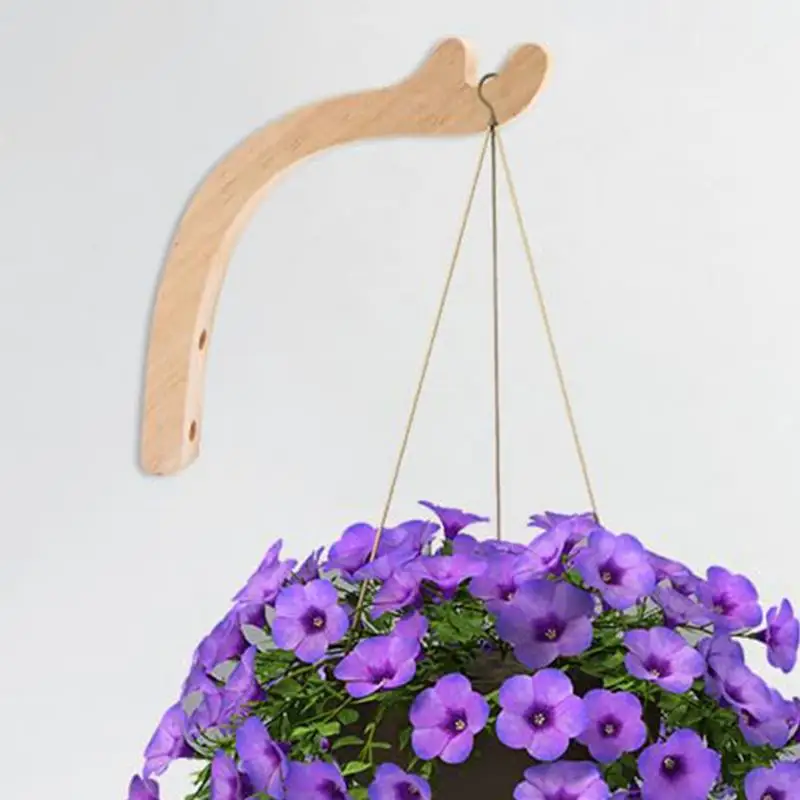 Вешалка для растений крючок настенного крепления деревянный кронштейн