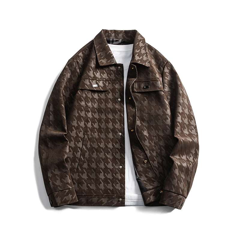 Осень Зима На открытом воздухе Мужские клетчатые свободные топы с большими