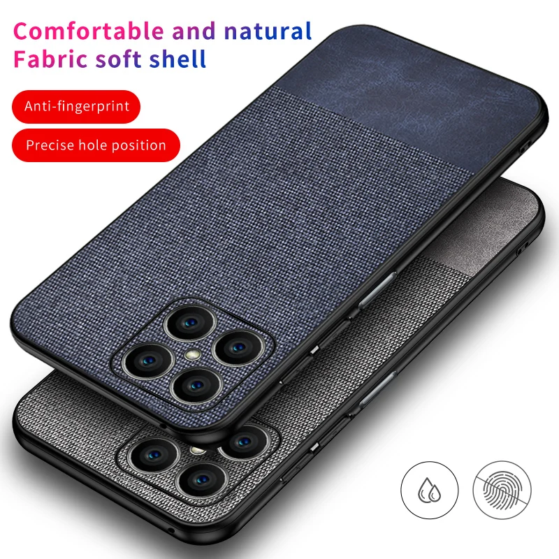 

Splicing Canvas Case for Huawei Honor X8 Soft Silicone + PC Luxury Shockproof Protective Fabric Back Phone Cover for Honor X9 X7