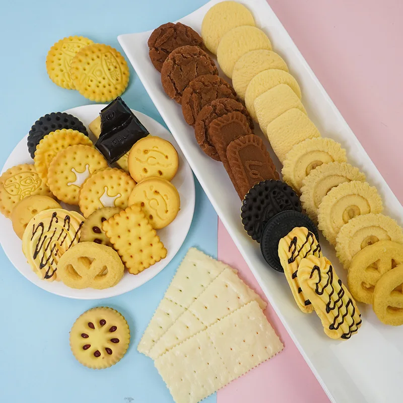 

Fake Cookies Kindergarten Toys Early Education Snacks Props Sandwich Double-layer Cookie Model Simulation Cookie Chocolate Bar